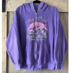 Myrtle Beach Bike Week Hoodie Sweatshirt‎ 2018 Full Zip Rare Purple Size XL